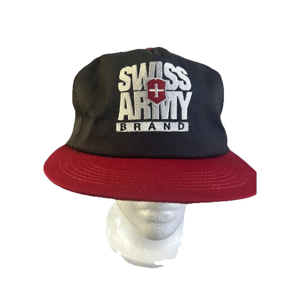 VTG SWISS ARMY BRAND SnapBack Cap Red And Black One Size